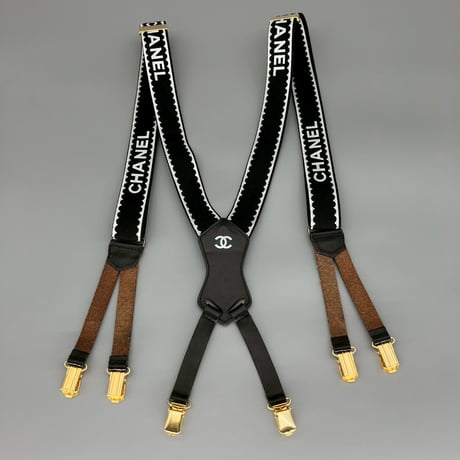 CHANEL (シャネル) ヴィンテージ ココマーク ロゴ サスペンダー