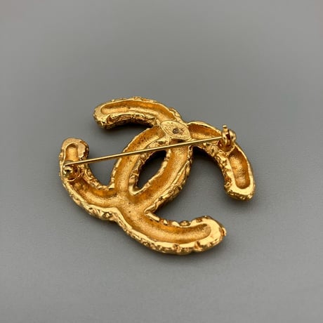 CHANEL (シャネル) ヴィンテージ ココマーク 溶岩 ブローチ