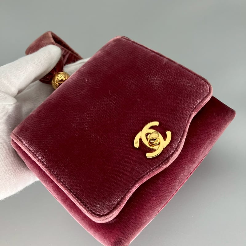 CHANEL (シャネル) ヴィンテージ ベロア ベルベット ターンロック ココ