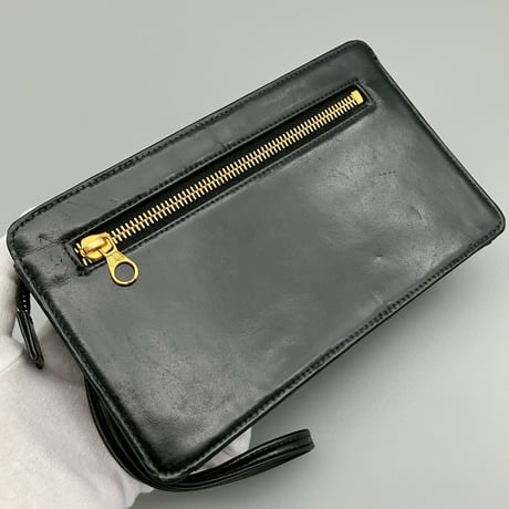 CHANEL (シャネル) ヴィンテージ ターンロック ココマーク レザー クラッチバッグ ハンドバッグ