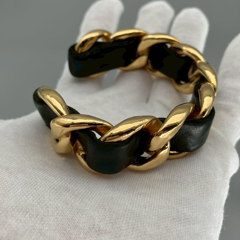 CHANEL (シャネル) ヴィンテージ レザー チェーン ブレスレット