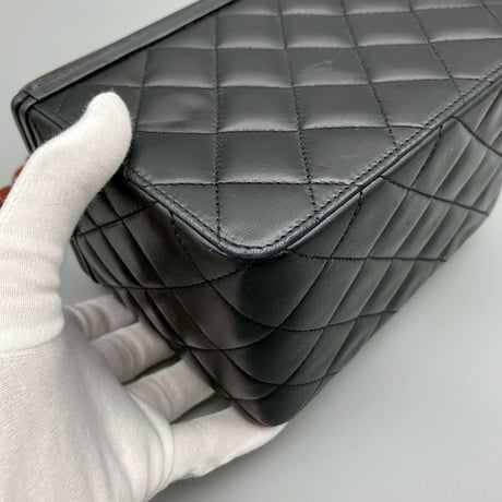 CHANEL (シャネル) ヴィンテージ べっ甲 ココマーク ラムスキン ハンドバッグ バニティ