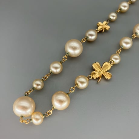 CHANEL (シャネル) ヴィンテージ クローバー ココマーク パール ネックレス