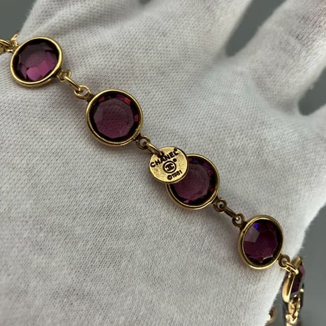 CHANEL (シャネル) ヴィンテージ ラインストーン ロングチェーン ネックレス