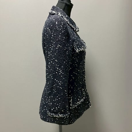 CHANEL (シャネル) ヴィンテージ ツイード 粉雪 ココボタン ジャケット