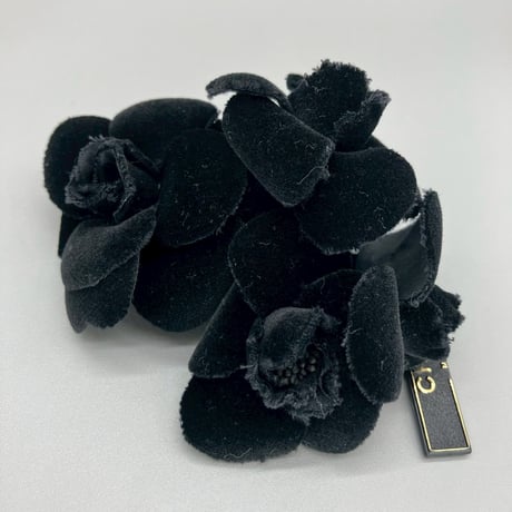 CHANEL (シャネル) ヴィンテージ カメリア フラワー スエード ブローチ コサージュ