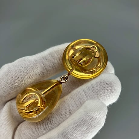 CHANEL (シャネル) ヴィンテージ デカココ ココマーク クリア スイング イヤリング