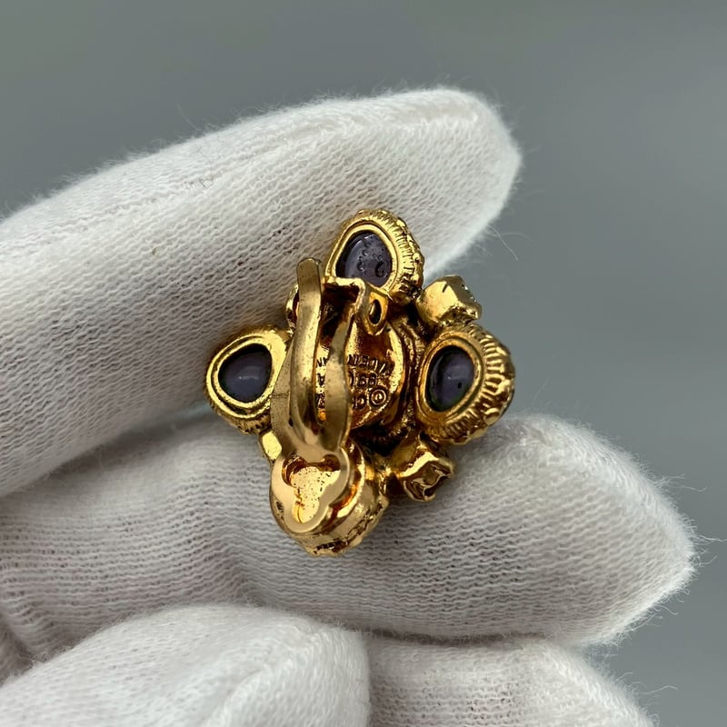 CHANEL (シャネル) ヴィンテージ カラーストーン グリポア ライン