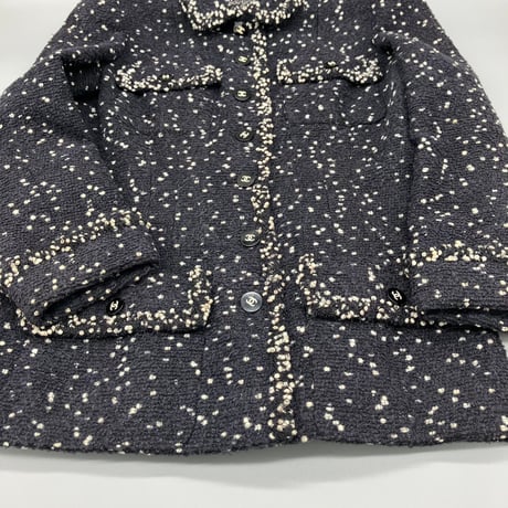 CHANEL (シャネル) ヴィンテージ 水玉 ココボタン ツイード ジャケット
