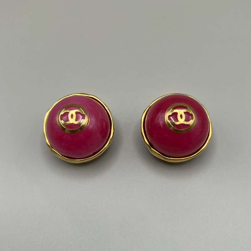 CHANEL (シャネル) ヴィンテージ ココマーク ストーン イヤリング