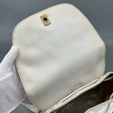 CHANEL (シャネル) ヴィンテージ べっ甲 ターンロック ココマーク ホワイト リュックサック バックパック
