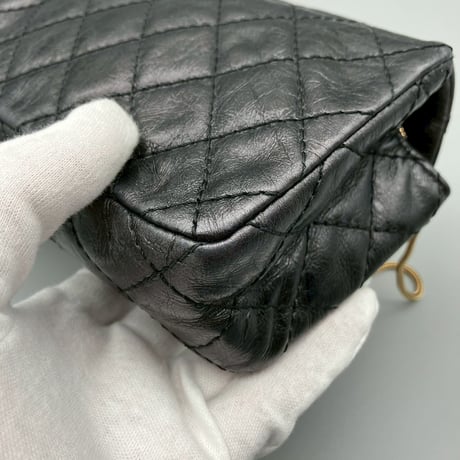 CHANEL (シャネル) ヴィンテージ マトラッセ 2.55 ミラー ロングショルダーバッグ