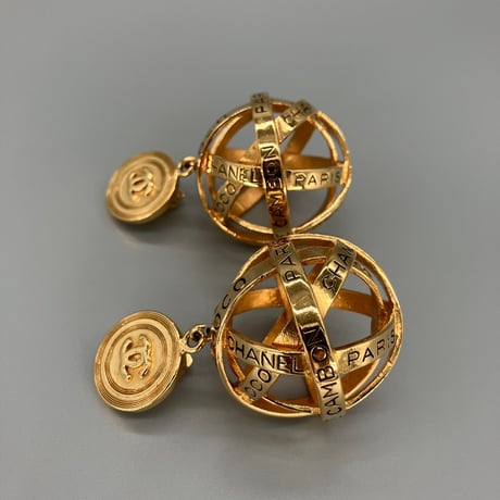 CHANEL (シャネル) ヴィンテージ ココマーク ロゴ ボール スイング イヤリング