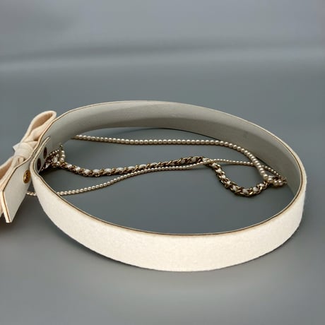 CHANEL (シャネル) リボン パール ボタン ベルト