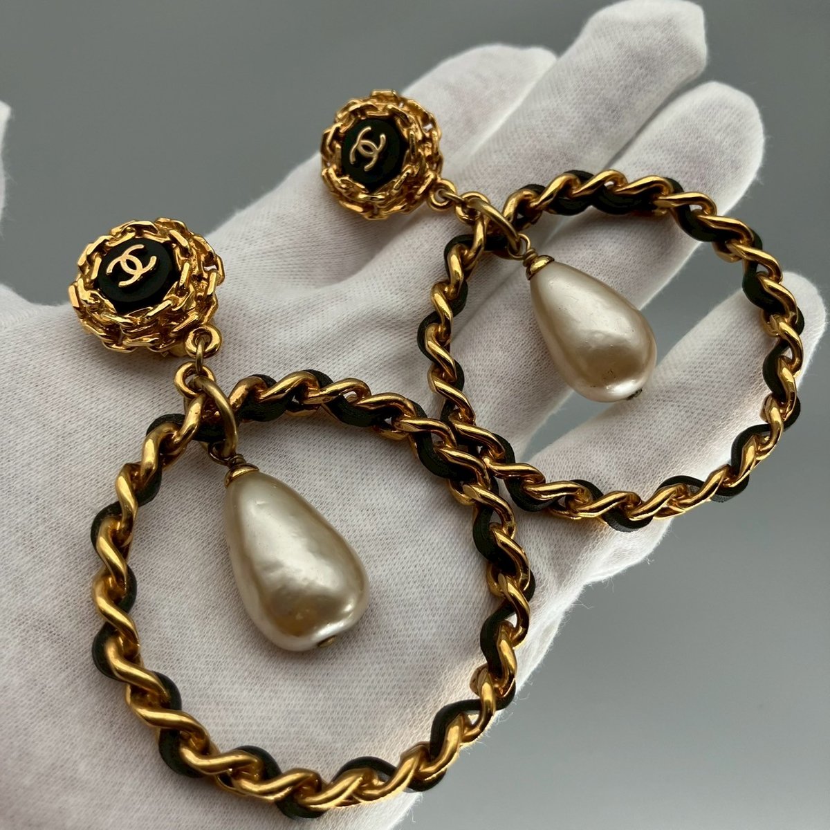 CHANEL (シャネル) ヴィンテージ ココマーク パール サークル スイング