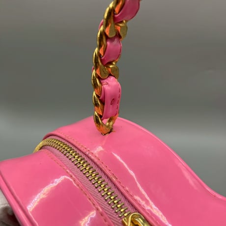 CHANEL (シャネル) ヴィンテージ バービーコレクション ココマーク パテントレザー ハート バニティ ハンドバッグ