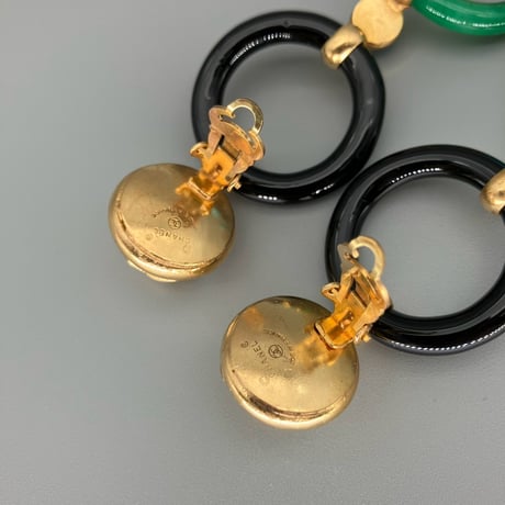CHANEL (シャネル) ヴィンテージ ココマーク パール サークル スイング 大振り イヤリング
