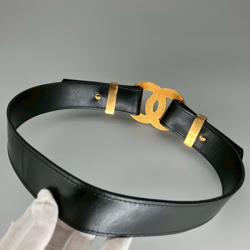 CHANEL (シャネル) ヴィンテージ デカココ ココマーク レザー ベルト