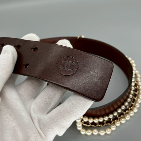 CHANEL (シャネル) ヴィンテージ パール 3連チェーン ベルト
