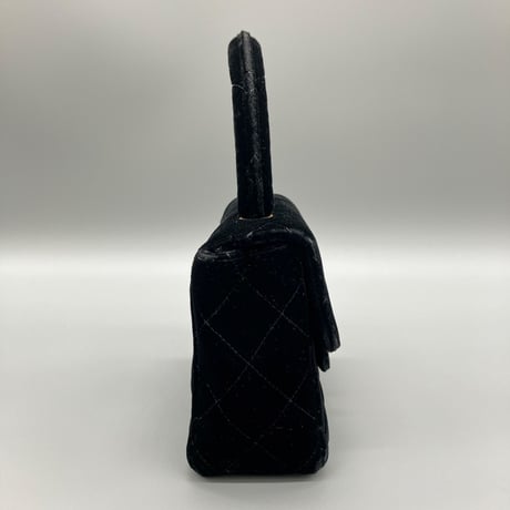 CHANEL (シャネル) ヴィンテージ 親子バッグ マトラッセ ベロア ベルベット ターンロック ミニハンドバッグ
