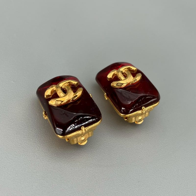 CHANEL (シャネル) ヴィンテージ カラーストーン グリポア ココマーク