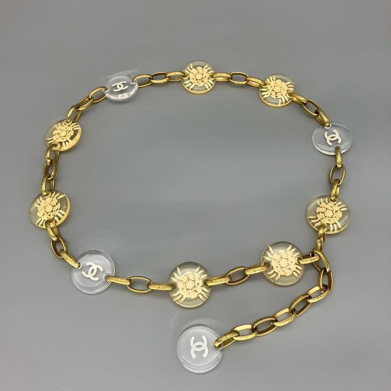 CHANEL (シャネル) ヴィンテージ ココマーク クリア ラウンド チェーン