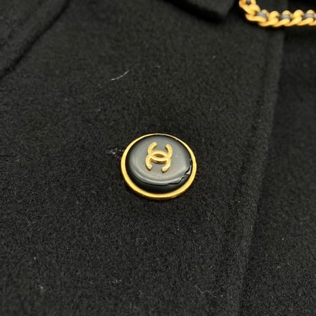 CHANEL (シャネル) ヴィンテージ ココボタン カシミア ベルト ジャケット コート