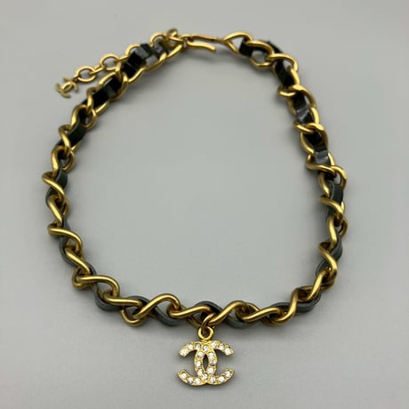 CHANEL (シャネル) ヴィンテージ ラインストーン ココマーク ネックレス チョーカー