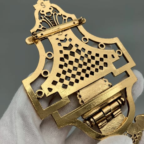 CHANEL (シャネル) ヴィンテージ ドアノックモチーフ ココマーク 大振り ブローチ