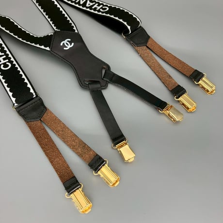 CHANEL (シャネル) ヴィンテージ ココマーク ロゴ サスペンダー