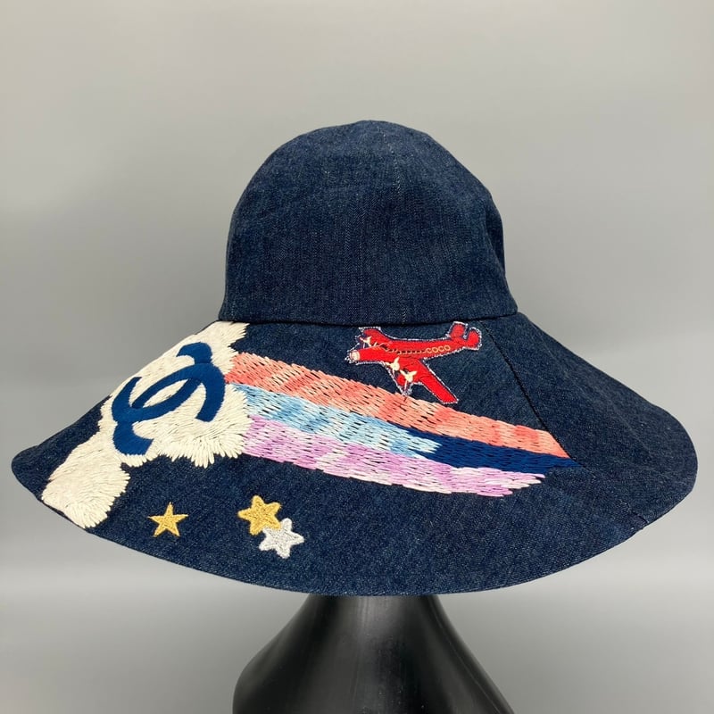 CHANEL (シャネル) 夜間飛行 刺繍 ココマーク 飛行機 帽子 ハット