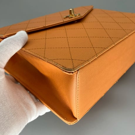CHANEL (シャネル) ヴィンテージ マトラッセ キャビアスキン ターンロック ココマーク ハンドバッグ