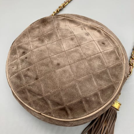 CHANEL (シャネル) ヴィンテージ ラウンド スエード フリンジ ショルダーバッグ