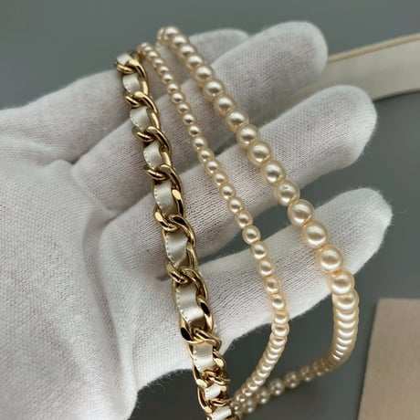 CHANEL (シャネル) リボン パール ボタン ベルト