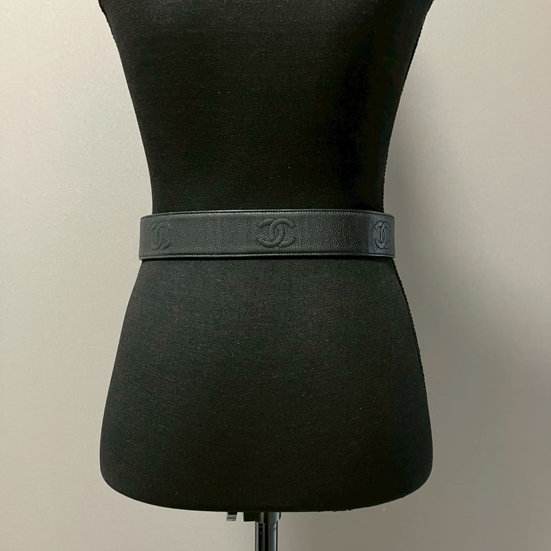シャネル ココマーク ヴィンテージベルト キャビアスキン ブラック CHANEL (シャネル) ヴィンテージ キャビアスキン ココマーク ベルト