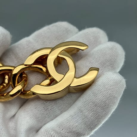 CHANEL (シャネル) ヴィンテージ ココマーク ターンロック ゴールド ブレスレット