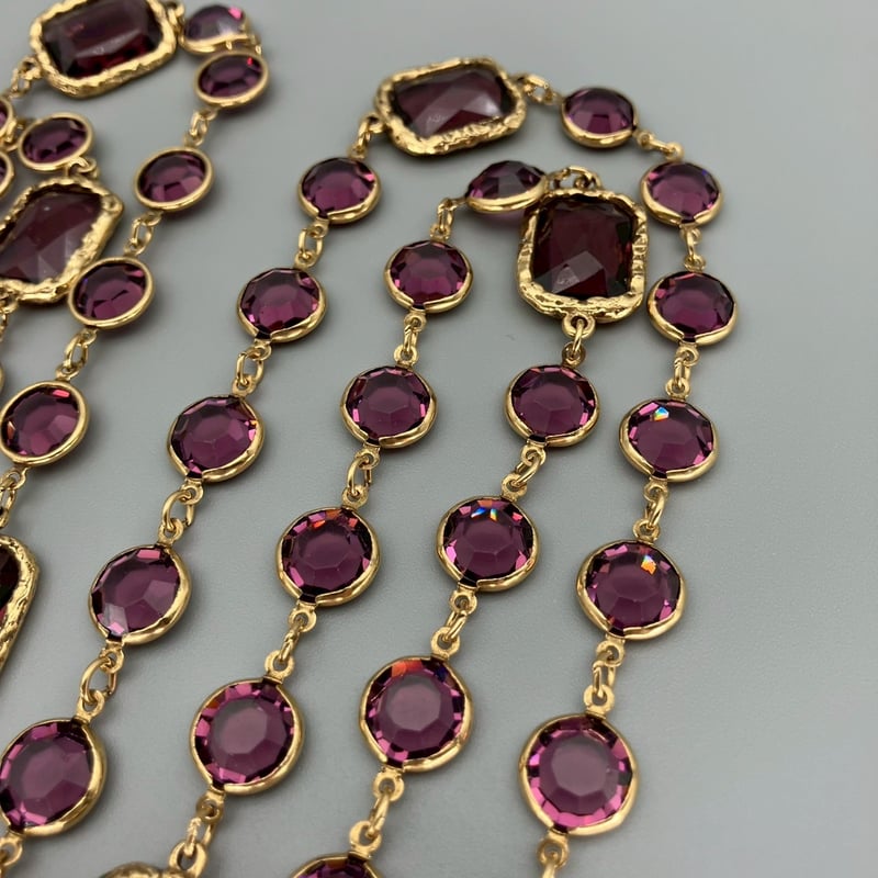 CHANEL (シャネル) ヴィンテージ ラインストーン ロングチェーン