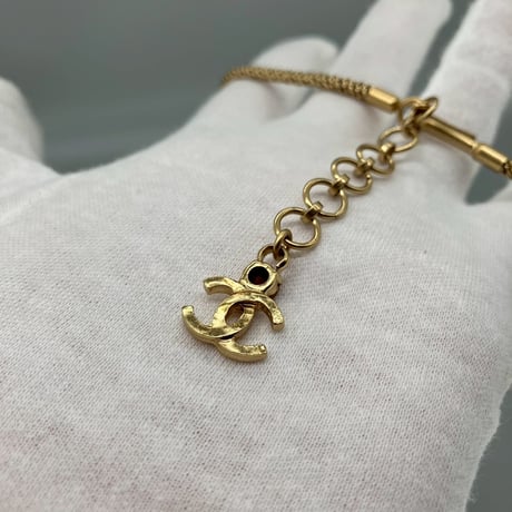 CHANEL (シャネル) ヴィンテージ カラーストーン グリポア パール ココマーク ネックレス