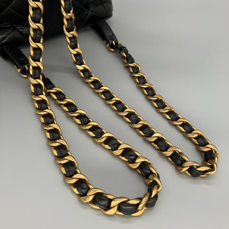 CHANEL (シャネル) ヴィンテージ マトラッセ ラムスキン ターンロック リュックサック バックパック