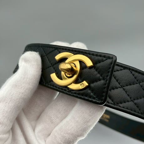 CHANEL (シャネル) ヴィンテージ マトラッセ ココマーク ターンロック チェーン ベルト