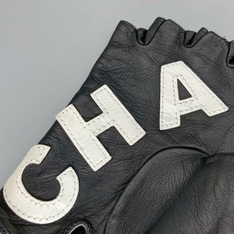 CHANEL (シャネル) ヴィンテージ ロゴ ココマーク レザー 手袋 グローブ