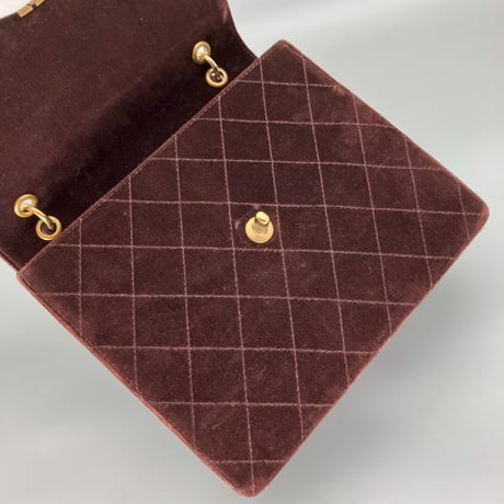 CHANEL (シャネル) ヴィンテージ ベロア ベルベット ターンロック ココマーク ハンドバッグ