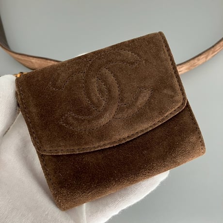 CHANEL (シャネル) ヴィンテージ スエード マルチポーチ ココマーク ベルト