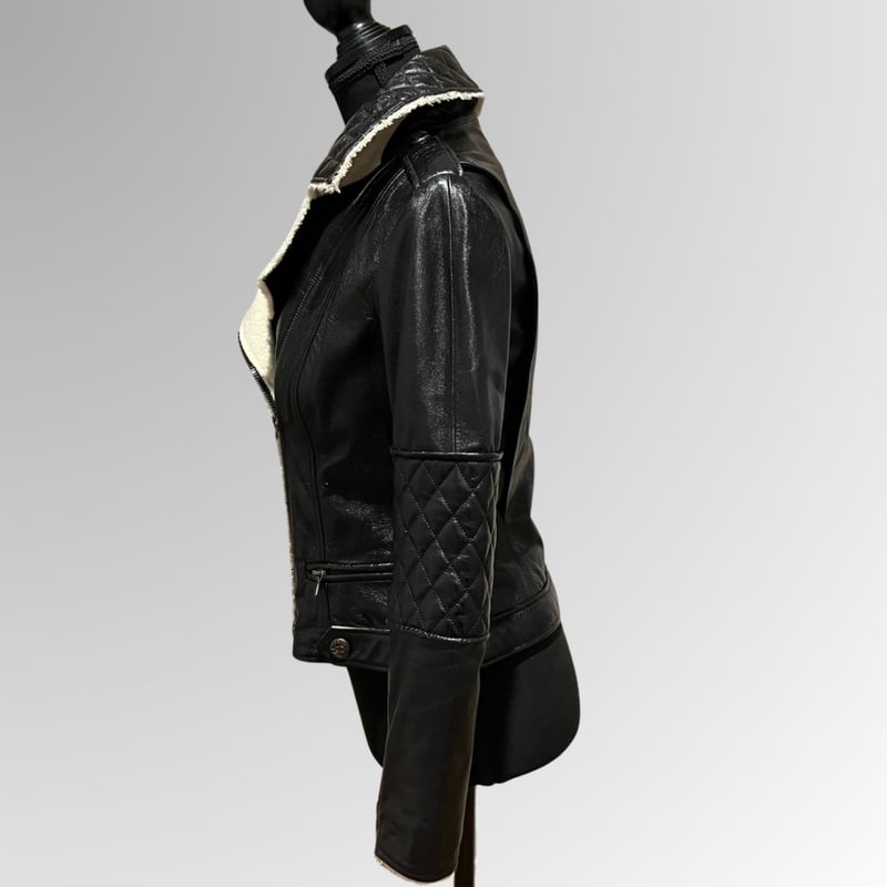 Chanel シャネル ブラック ラムレザー ジャケット CHANEL Pre-Owned 2004 レザージャケット | ブラック | FARFETCH JP