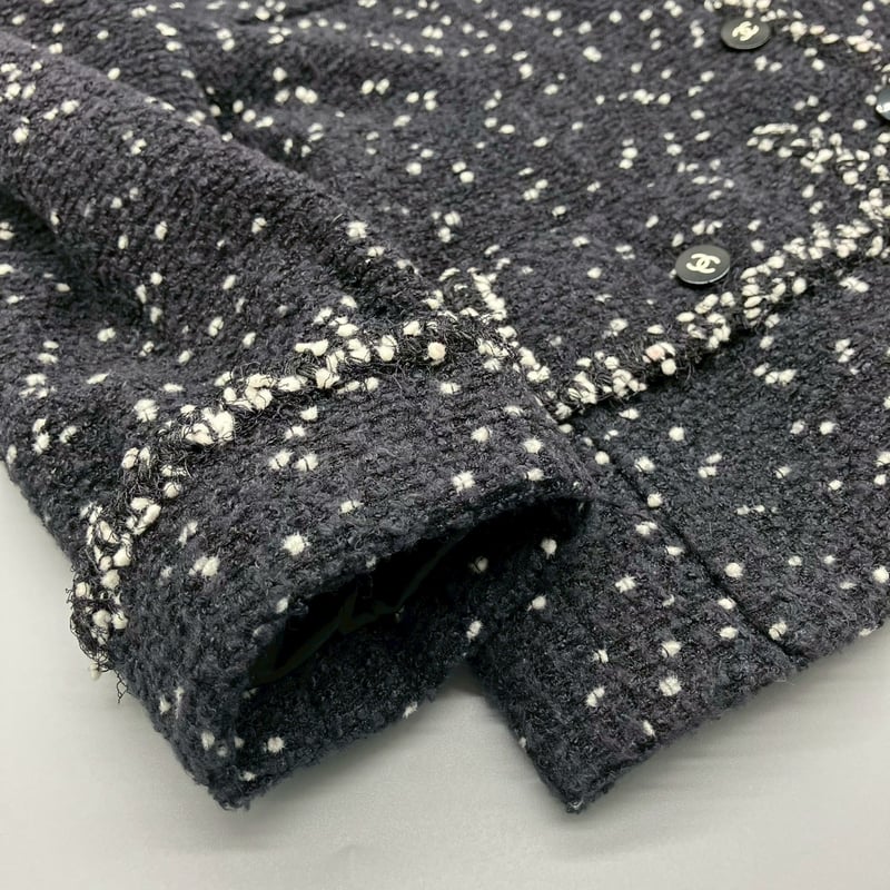 CHANEL (シャネル) ヴィンテージ ツイード 粉雪 ココボタン ジャケット
