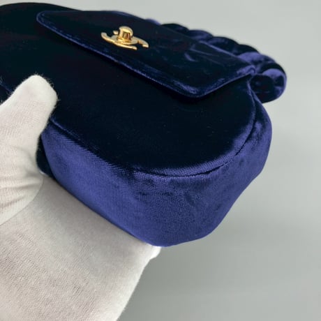 CHANEL (シャネル) ヴィンテージ ベロア ベルベット ツイスト ターンロック ココマーク ハンドバッグ