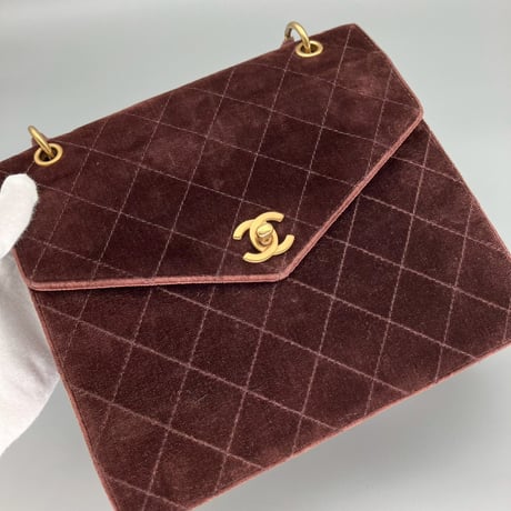 CHANEL (シャネル) ヴィンテージ ベロア ベルベット ターンロック ココマーク ハンドバッグ