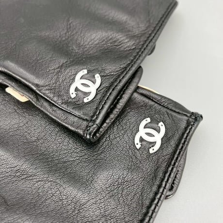 CHANEL (シャネル) ヴィンテージ ロゴ ココマーク レザー 手袋 グローブ