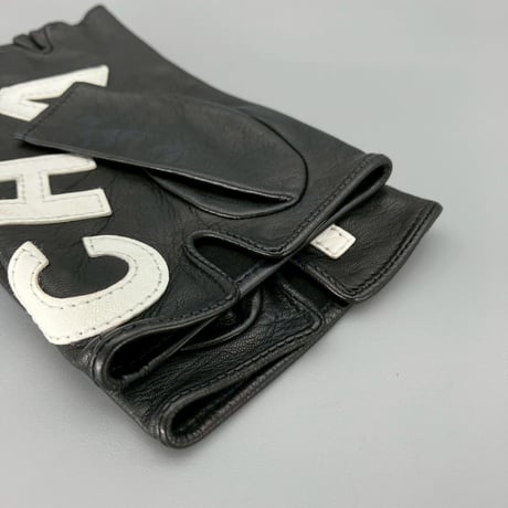 CHANEL (シャネル) ヴィンテージ ロゴ ココマーク レザー 手袋 グローブ