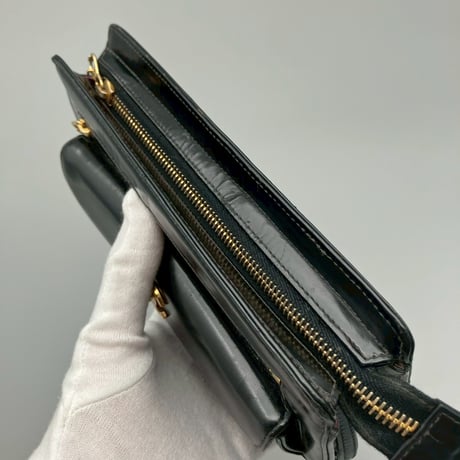 CHANEL (シャネル) ヴィンテージ ターンロック ココマーク レザー クラッチバッグ ハンドバッグ